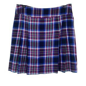 Vintage 90’s Plaid Academia Front Pleated Mini Skirt 8